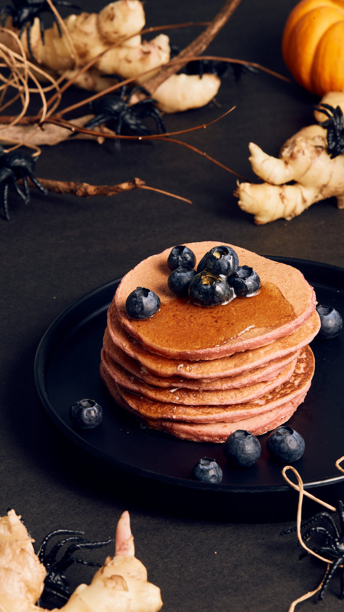 Make Spooky-easy Blueberry Maple Pancakes with Amazin' Graze Pink Berr – Amazin Graze Hong Kong