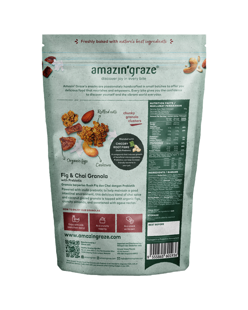 Amazin' Graze Fig and Chai Granola with Prebiotics 250g