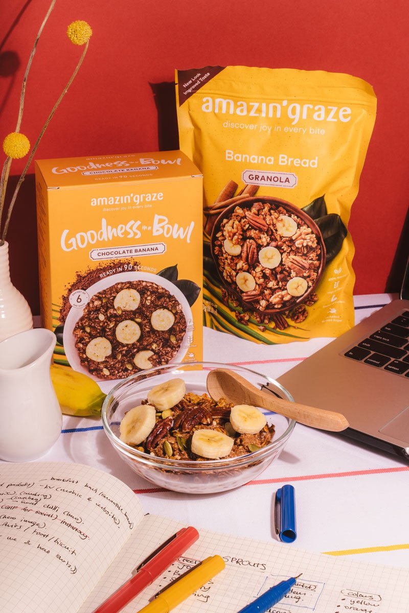 Amazin' Graze Chocolate Banana Goodness Bowl (Instant Oatmeal) 240g (6 x 40)